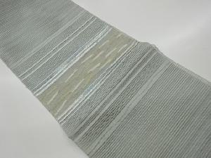 リサイクル　絽綴れ変わり横段模様織出し名古屋帯